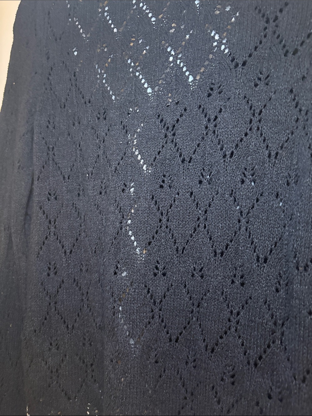 Free People Black Knit Cardigan with Cream Trim - Picture 8 of 8